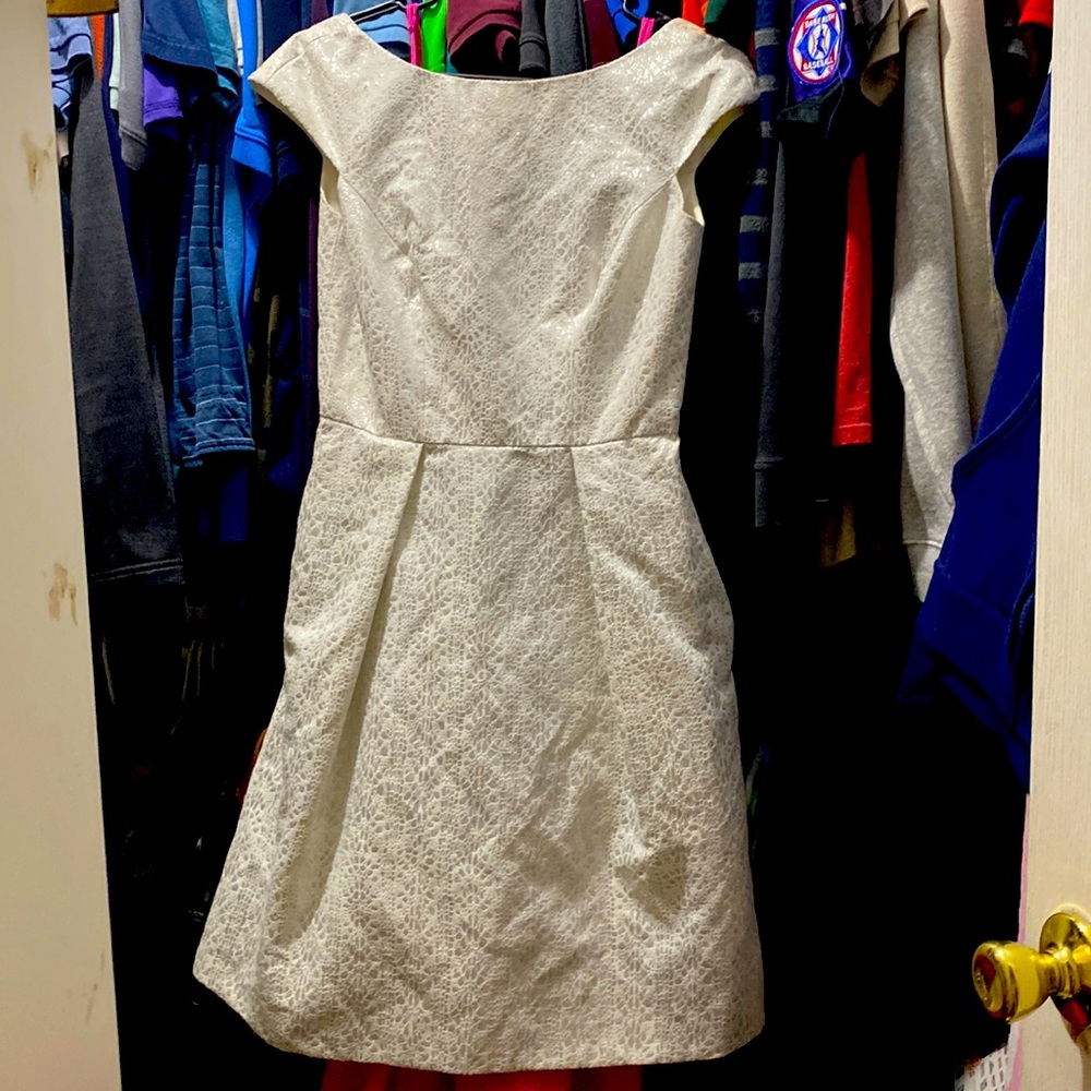 THEIA white/ silver dress